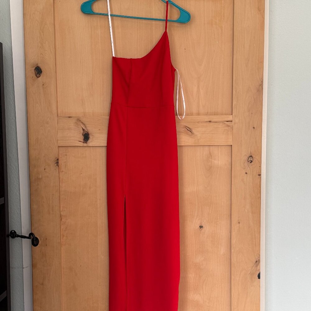 Lulus Red One Shoulder Dress, Size Small